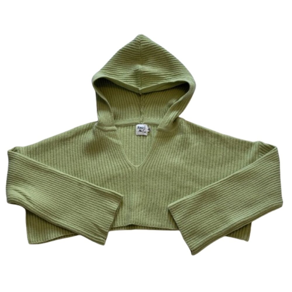 💚 Princess Polly Light Green Benson Cropped Sweater Hoodie 💚